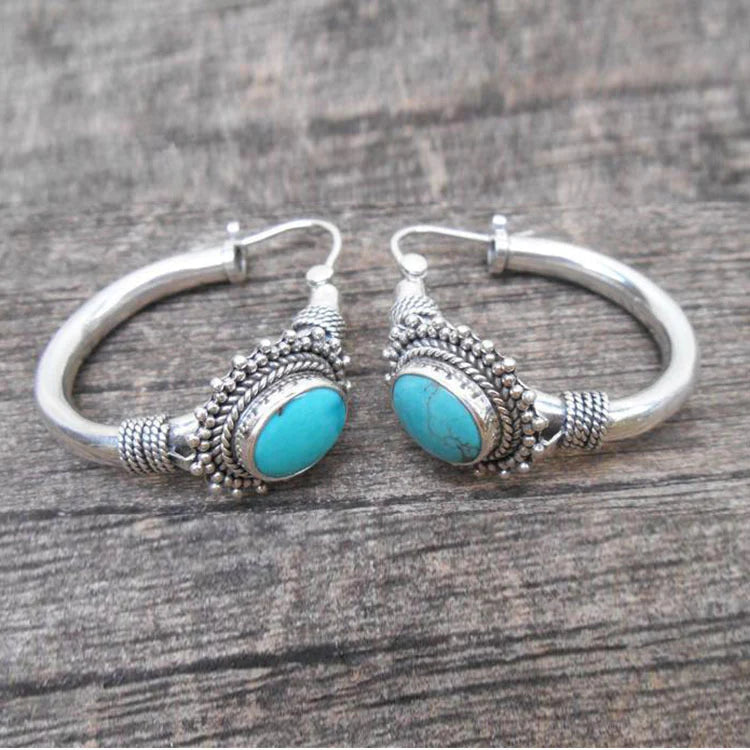 Eleganckie kolczyki ze srebra sterlingowego z turkusem