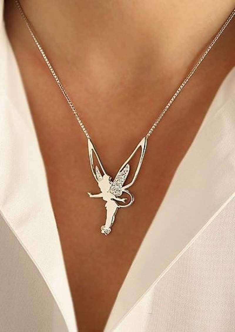 Collier z zawieszką wróżki w złocie