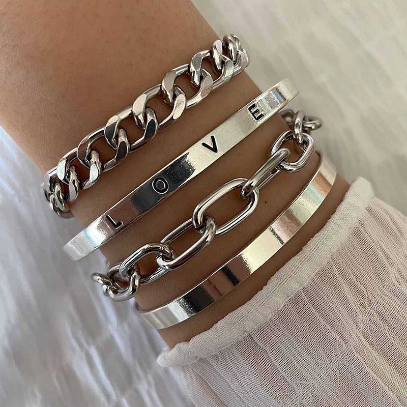 Zestaw Bracciali Élan Mercer w Białym Złocie