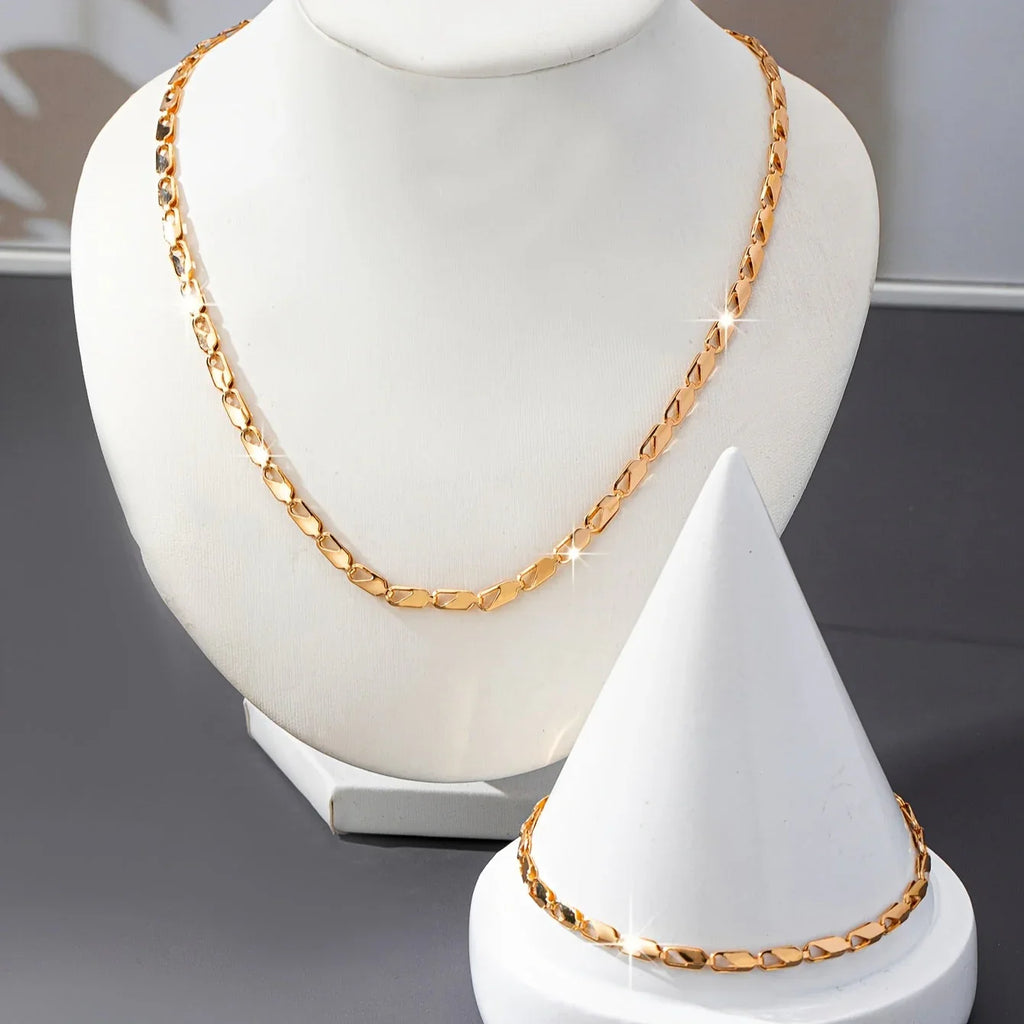 Elegancki Zestaw Naszyjnika i Bransoletki ze Złota 18K