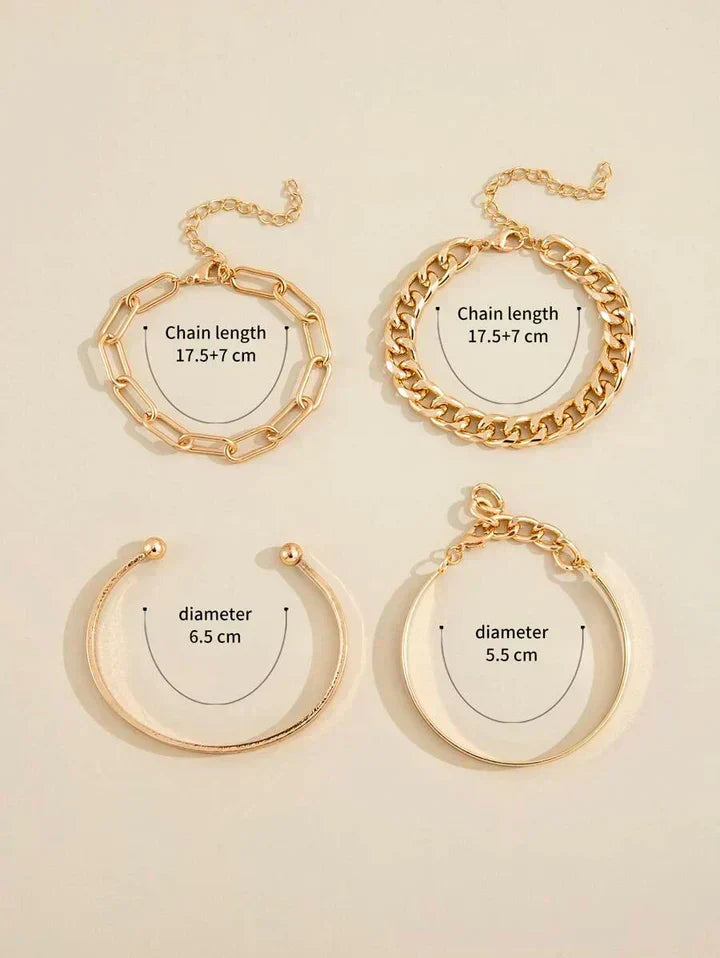 Zestaw Bracciali Élan Mercer w Białym Złocie